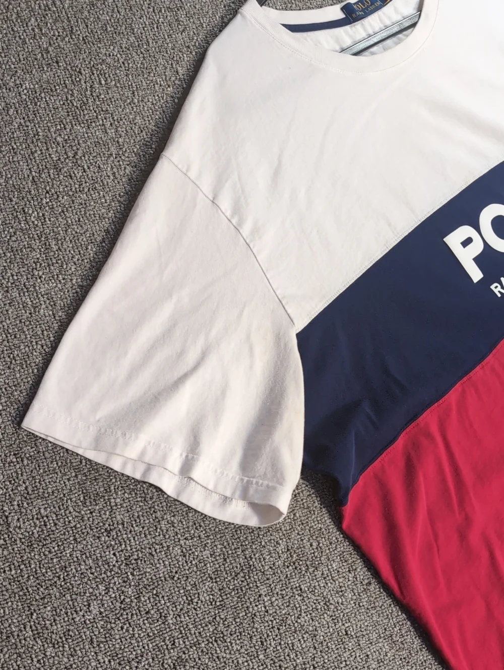 Polo Ralph Lauren Colorblock 1967 USA Shield Logo T-Shirt White Red Navy Sz 4XL
